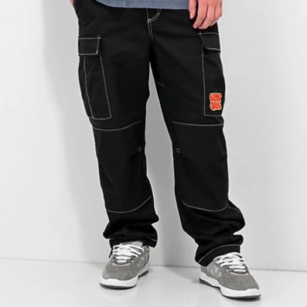 Empyre Loose Fit Embroidered Black Cargo Skate Pants, Men’s size 28